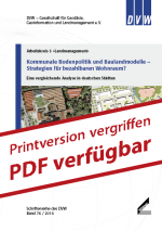 DVW-Schriftenreihe Band 76: Kommunale Bodenpolitik und Baulandmodelle – Strategien für bezahlbaren Wohnraum?